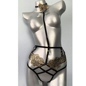 Victorias Secret Harness Necklace Open Panty Very Sexy Band of Lovers, Size L